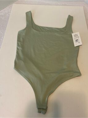 NWT Women’s Tank Bodysuit/Thong Subtle Green/Snap Closure/Poly-Spandx Blend SzM